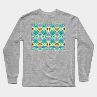 Boho Butterfly & Flower Pattern Long Sleeve T-Shirt